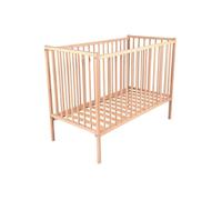 Lit bébé REMI réglable en hauteur en hêtre massif naturel 60x120 Bois clair