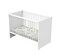 Lit bébé 60x120cm têtes panneaux blanc First