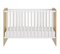 Lit bébé 70x140 cm bois blanc Beige G