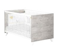Lit bébé 70x140 cm | Lit pour bébé à barreaux réglable en hauteur en 3 positions | Scandi Gris | Évolutif en lit enfant | Fabriqué en France | Babyprice par Sauthon