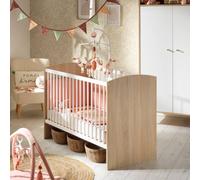 Sauthon Lit bébé 60x120 cm | Lit pour bébé à barreaux réglable en Hauteur en 3 Positions | Access Bois Blanc | Fabriqué en France