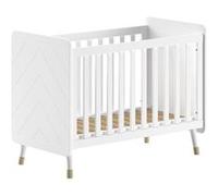 AltoBuy Tiny White - Lit bébé à barreaux Blanc et Gold Motif Graphique