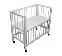 Lit bébé à barreaux cododo en hêtre massif blanc 40x90 cm