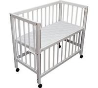 Lit bébé à barreaux cododo en hêtre massif blanc 40x90 cm Blanc G