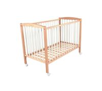 Lit bébé ARTHUR bicolore réglable en hauteur en hêtre massif blanc 60x120 Blanc