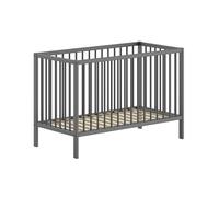 Lit Bébé à Barreaux - Dino - 60x120 cm - Anthracite - Hauteur Réglable