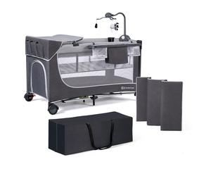 Lit Bébé avec accessoires LEODY gris