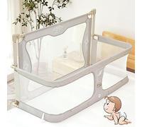 Lit Bébé, berceau bébé evolutif, lit cododo bebe avec Moustiquaire, lit de bébé, fenêtre en maille respirante et visible, housse de doublure lavable douce et alliage d'aluminium robuste ( Color : Crea