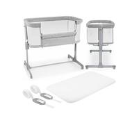 Moby-System Lit parapluie bébé Luna – Matelas 3 en 1, cododo 0-6 mois (jusqu'à 9 kg), 7 hauteurs