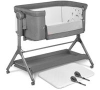 Lionelo Lit cododo Leonie Plus 3en1 – Hauteur & inclinaison réglables – Matelas haute densité – Gris