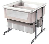 Lit Bébé Cododo avec Matelas,Berceau Cododo Bébé Pliable ,6 Niveaux de Hauteur Lit Bébé Jumeau avec Rampe Anti-reflux,Séparateur Amovible et Roues Silencieuses pour Nourrissons de 0 à 3 ans (Kaki)