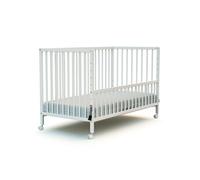 WEBABY - Lit bébé cododo en bois avec roulettes 60x120cm LIO | Blanc | Bois massif | Dès la naissance | Réglable en hauteur | Lit à barreau cododo | Sommier à lattes