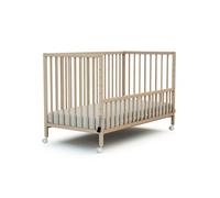 WEBABY - Lit bébé cododo en bois 60x120cm | Hêtre Brut | Bois massif | Dès la naissance | Réglable en hauteur | Lit à barreau ou cododo | Confort de sommeil | Sommier à lattes