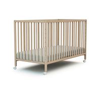 WEBABY - Lit bébé cododo en bois 60x120cm | Hêtre Brut | Bois massif | Dès la naissance | Réglable en hauteur | Lit à barreau ou cododo | Confort de sommeil | Sommier à lattes