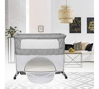 Lit Bébé Cododo, Lit Cododo Bebe avec Fonction Pliante et Fixe, Côté Ouvrant et Repliable pour Les Bébés de 1 à 36 Mois- Cododo Bebe Réglable en Hauteur, Ultra-Doux (113 * 66 * 84 cm (Gris))