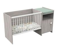 Lit bébé combiné - 120x60cm - Evolutif en 90x190cm - Babyprice Up - Chene - Avec commode a langer 1 porte