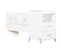 Lit Combiné Evolutif 120x60 en 90x190 en bois blanc