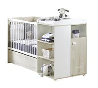 Lit bébé combiné évolutif 60x120 en 90x190 smile hêtre cendré