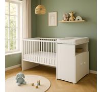 Lit Bébé Combiné Évolutif - Basic Blanc 60X120
