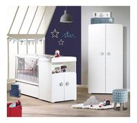 Lit Bébé Combiné Évolutif - Basic Blanc/gris 60X120