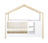 Lit bébé combiné évolutif bicolore L213 200x213x97cm Blanc