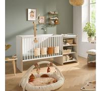 Baby Price Lit combiné évolutif First Blanc et bois 60 x 120 cm