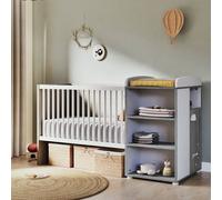Lit Bébé Combiné Evolutif En Bois - Smile Gris 60X120