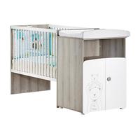 Lit Bébé Combiné Évolutif En Bois - Teddy Blanc 60X120