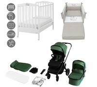 Lit bébé complet avec poussette 2 en 1 Isbjiorn Vert