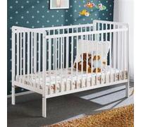 Lit bébé en bois - Berceau Cypi - L 124 cm x P 65 cm x H 85 cm - Blanc