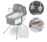 lionelo Malin Evo lit bébé 3 en 1 avec Fonction de Berceau, lit Parapluie bébé avec Matelas, de 0 à 9kg, auvent, moustiquaire, Pliable, réglage de l'inclinaison, Sac de Voyage, lit bébé Pliant léger