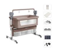 Lit bebe electrique avec matelas Magic ZC Lit bébé evolutif 3 hauteurs différentes Inclinaison pour l'alimentation Max 80kg