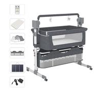 Lit bebe electrique Magic ZC Lit bebe evolutive Pliage en un clic Inclinaison pour l'alimentation Jusqu'à 80kg Avec matelas