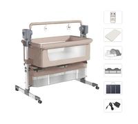 Lit bébé electrique Magic ZC Lit bebe Lit bebe evolutive Lecteur Bluetooth 3 hauteurs différentes Avec matelas Jusqu'à 80kg