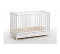 Lit bébé en bois avec matelas - cypi plus - l 124 cm x p 65 cm x h 87 cm - blanc