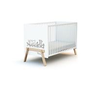 AT4 - Lit bébé CANAILLE Winnie Blanc et Hêtre