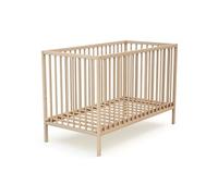 - Lit bébé en bois - Hêtre brut - 60 x 120 cm