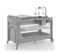 Lit bébé et lit de voyage 2 en 1 LEODY UP avec accessoires gris