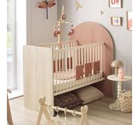 Lit bébé évolutif 120x60 en 90x190- tête de lit arche - arche rouge/marron 60X120