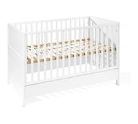ATB Lit d'appoint 2 en 1 - Lit Bebe 140x70 cm - Convertible en lit Junior lit Adolescent - Multifonctionnel et Basicissant - Basic Lit Evolutif Enfant - Blanc
