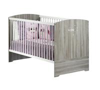 Lit bébé évolutif - 140x70cm - Babyprice Smile - Chêne silex - Blanc