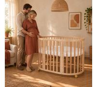 Lit bébé évolutif 7 en 1 Ovale - Agate Naturel