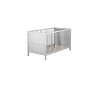 AT4 - Lit bébé évolutif en bois 70 x 140 ESSENTIEL Blanc| 144 x 74 x 86,5 cm | Sommier à lattes réglable 3 hauteurs | Transformable en lit junior