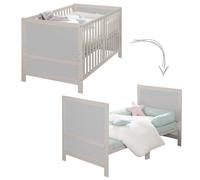 Lit Bébé Évolutif 70 X 140 Roba Easy Sleep - Coins De Transformation Inclus - Bois /Gris Gris