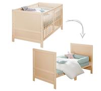 Lit Bébé Évolutif 70 X 140 Roba Easy Sleep - Coins De Transformation Inclus - Bois Naturel Marron