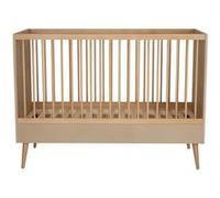 Lit bébé évolutif 70x140 cm laqué taupe et hêtre clair Cosy Beige