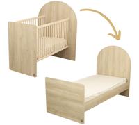 Lit bébé évolutif Arche Chêne strié (60 x 120 cm)