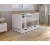 Lit Bebe Evolutif Avec Matelas - Lit Bebe avec tiroir 120x60 cm Bois,Pin-Blanc convertible