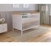 Lit Bebe Evolutif Avec Matelas - Lit Bebe Set Complet 120x60 cm Bois,Pin-Blanc convertible