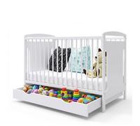 Lit bébé évolutif avec tiroir MARGOT 60x120 cm (matelas non inclus) | Blanc